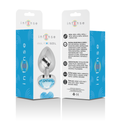 Intense - Plug Anal Métal Aluminium Coeur Bleu Taille L